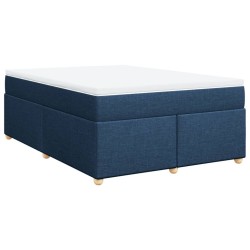 Boxspringbett mit Matratze Blau 140x200 cm Stoff