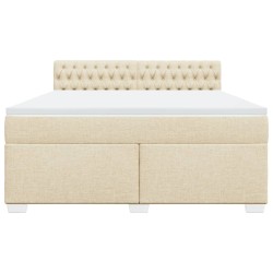 Boxspringbett mit Matratze Creme 180x200 cm Stoff