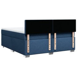 Boxspringbett mit Matratze Blau 180x200 cm Stoff