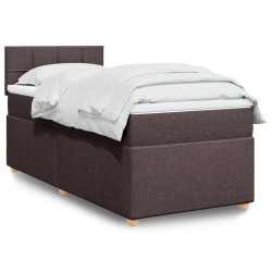 Boxspringbett mit Matratze Dunkelbraun 90x190 cm Stoff