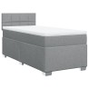 Boxspringbett mit Matratze Hellgrau 100x200 cm Stoff