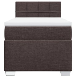 Boxspringbett mit Matratze Dunkelbraun 90x190 cm Stoff