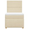 Boxspringbett mit Matratze Creme 100x200 cm Stoff