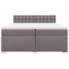 Boxspringbett mit Matratze Grau 200x200 cm Kunstleder