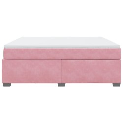 Boxspringbett mit Matratze Rosa 180x200 cm Samt