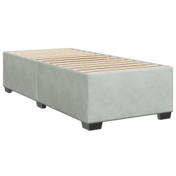 Boxspringbett mit Matratze Hellgrau 90x190 cm Samt