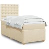 Boxspringbett mit Matratze Creme 100x200 cm Stoff