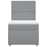 Boxspringbett mit Matratze Hellgrau 90x190 cm Stoff