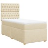 Boxspringbett mit Matratze Creme 90x200 cm Stoff