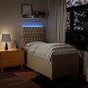 Boxspringbett mit Matratze Creme 90x200 cm Stoff