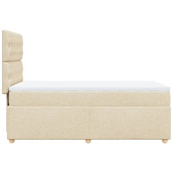 Boxspringbett mit Matratze Creme 90x200 cm Stoff