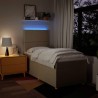 Boxspringbett mit Matratze Creme 100x200 cm Stoff