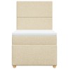 Boxspringbett mit Matratze Creme 100x200 cm Stoff