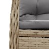 3-tlg. Bistro-Set mit Kissen Beige Poly Rattan