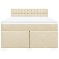 Boxspringbett mit Matratze Creme 140x200 cm Stoff