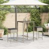 Garten-Barhocker mit Kissen 2 Stk. Hellgrau Poly Rattan