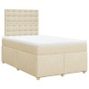 Boxspringbett mit Matratze Creme 120x190 cm Stoff