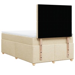 Boxspringbett mit Matratze Creme 120x190 cm Stoff