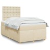 Boxspringbett mit Matratze Creme 120x200 cm Stoff