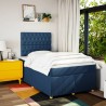 Boxspringbett mit Matratze Blau 120x190 cm Stoff