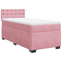 Boxspringbett mit Matratze Rosa 90x200 cm Samt