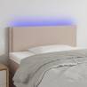 LED Kopfteil Cappuccino-Braun 100x5x78/88 cm Kunstleder