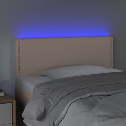 LED Kopfteil Cappuccino-Braun 100x5x78/88 cm Kunstleder