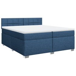 Boxspringbett mit Matratze Blau 200x200 cm Stoff