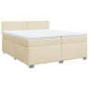 Boxspringbett mit Matratze Creme 200x200 cm Stoff