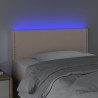 LED Kopfteil Cappuccino-Braun 80x5x78/88 cm Kunstleder