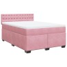 Boxspringbett mit Matratze Rosa 140x200 cm Samt