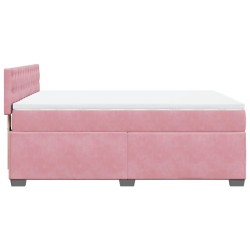 Boxspringbett mit Matratze Rosa 140x200 cm Samt