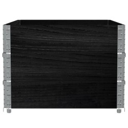 Paletten-Aufsatzrahmen 3 Stk. Schwarz 120x180 Massivholz Kiefer