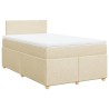 Boxspringbett mit Matratze Creme 120x190 cm Stoff