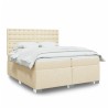 Boxspringbett mit Matratze Creme 200x200 cm Stoff