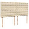 Boxspringbett mit Matratze Creme 200x200 cm Stoff