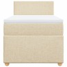 Boxspringbett mit Matratze Creme 90x190 cm Stoff