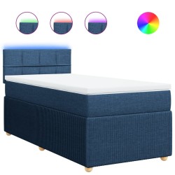 Boxspringbett mit Matratze Blau 90x190 cm Stoff