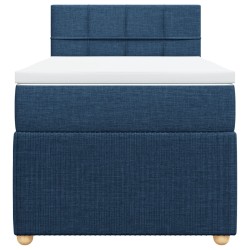 Boxspringbett mit Matratze Blau 90x190 cm Stoff