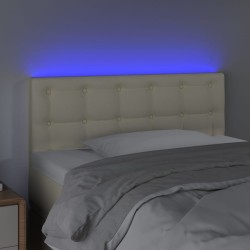 LED Kopfteil Creme 80x5x78/88 cm Kunstleder