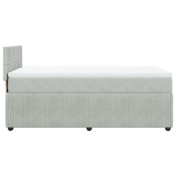 Boxspringbett mit Matratze Hellgrau 90x190 cm Samt