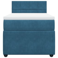 Boxspringbett mit Matratze Blau 90x190 cm Samt