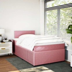 Boxspringbett mit Matratze Rosa 120x190 cm Samt