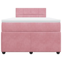 Boxspringbett mit Matratze Rosa 120x190 cm Samt