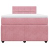 Boxspringbett mit Matratze Rosa 120x190 cm Samt