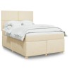 Boxspringbett mit Matratze Creme 140x200 cm Stoff