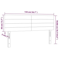 LED Kopfteil Rosa 144x5x78/88 cm Samt