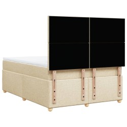 Boxspringbett mit Matratze Creme 140x190 cm Stoff