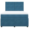 Boxspringbett mit Matratze Blau 140x190 cm Samt