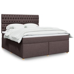 Boxspringbett mit Matratze Dunkelbraun 180x200 cm Stoff